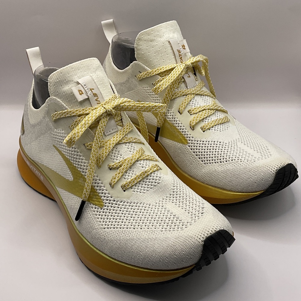 Brooks Levitate 4 Victory Edition White and Gold Women's Sneaker - Picture 2 of 7